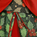 Red and green girls Christmas dress with bow and mesh tutu skirt
