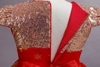 Girls gold star sequin holiday princess dress