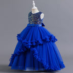 Girls sleeveless sequin Christmas and birthday party dress