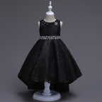 Girls lace high-low trailing Christmas and recital dress