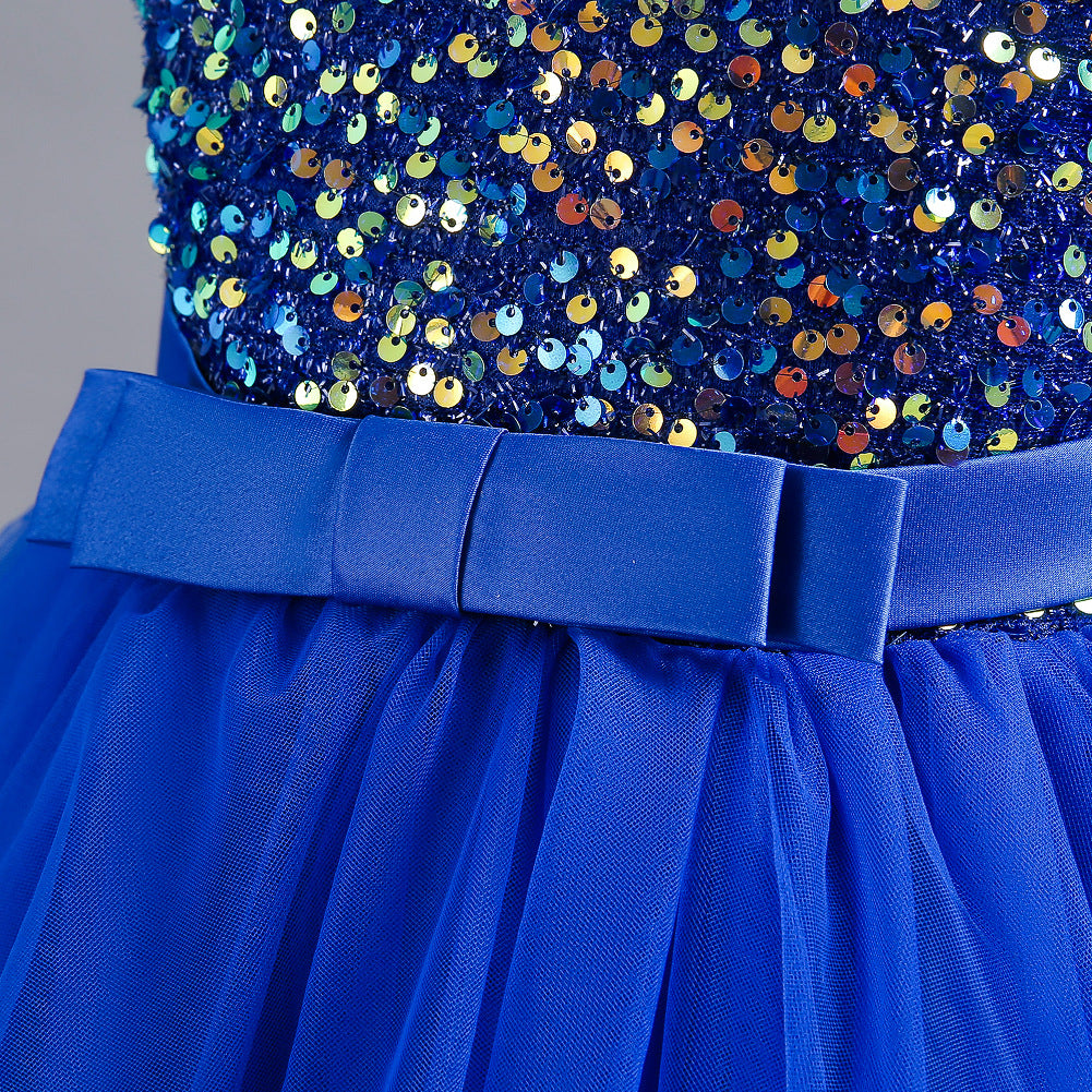 Girls sleeveless sequin Christmas and birthday party dress