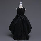 Girls lace high-low trailing Christmas and recital dress