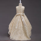 Girls lace high-low trailing Christmas and recital dress
