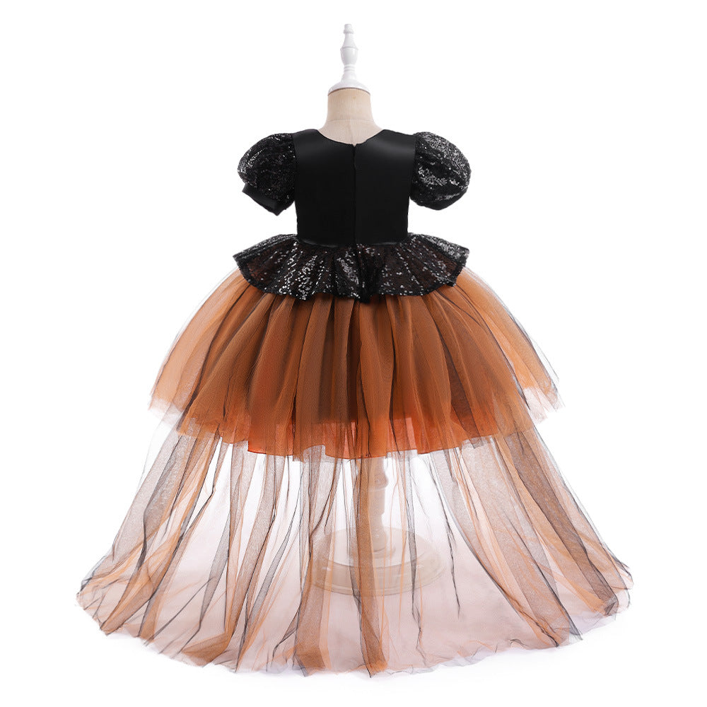 Emma high-low trailing girls Halloween witch dress