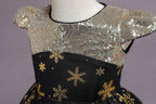 Girls gold star sequin holiday princess dress