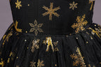 Girls gold star sequin holiday princess dress