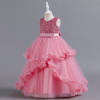 Girls sleeveless sequin Christmas and birthday party dress
