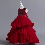 Girls sleeveless sequin Christmas and birthday party dress
