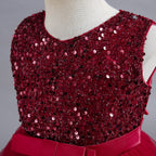 Girls sleeveless sequin Christmas and birthday party dress