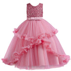 Girls sleeveless sequin Christmas and birthday party dress