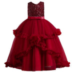 Girls sleeveless sequin Christmas and birthday party dress