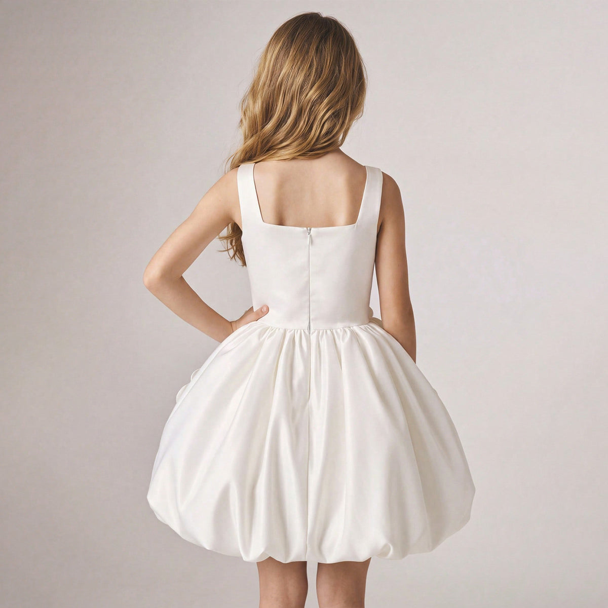 Floral bow flower girl formal princess dress