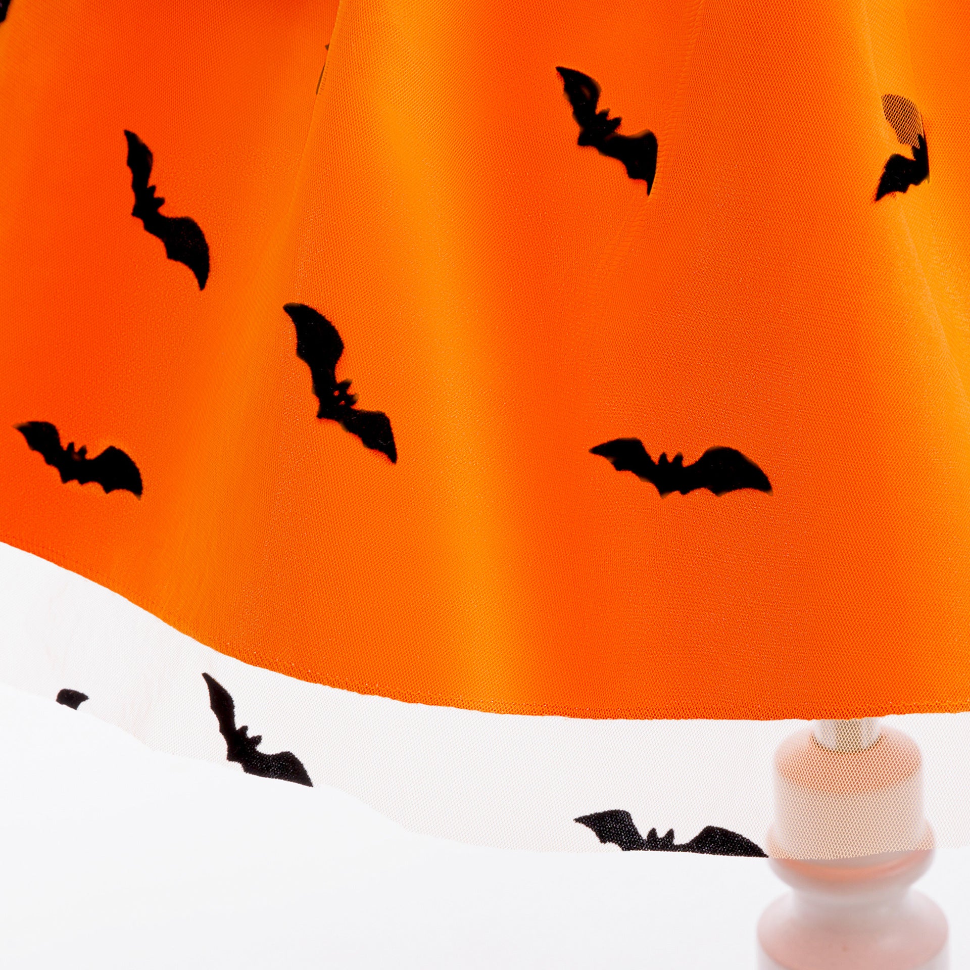 Sophia girls orange bat print Halloween dress with cape sleeves