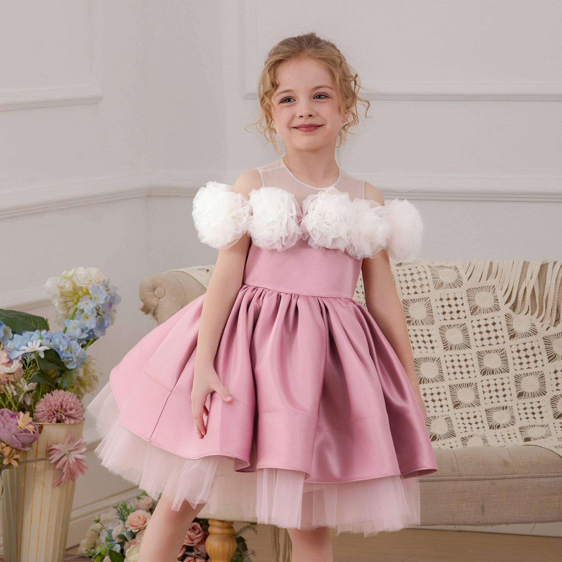 Elegant girls princess dinner party dress