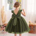 Princess tutu flower girl dress with mesh bow
