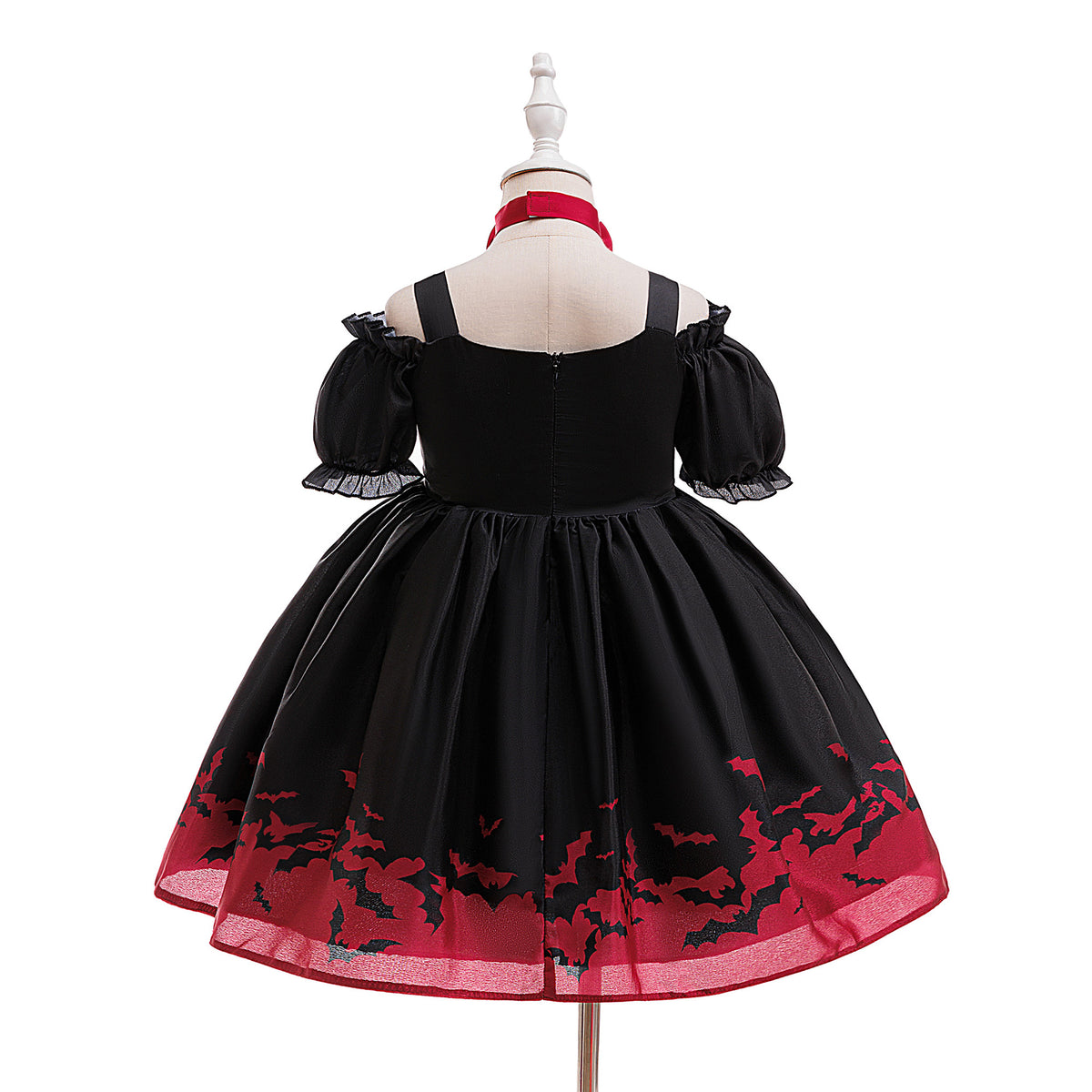 Isabella girls red bat print vampire style Halloween dress