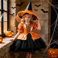 Ava girls Halloween witch costume dress with tutu skirt and witch hat