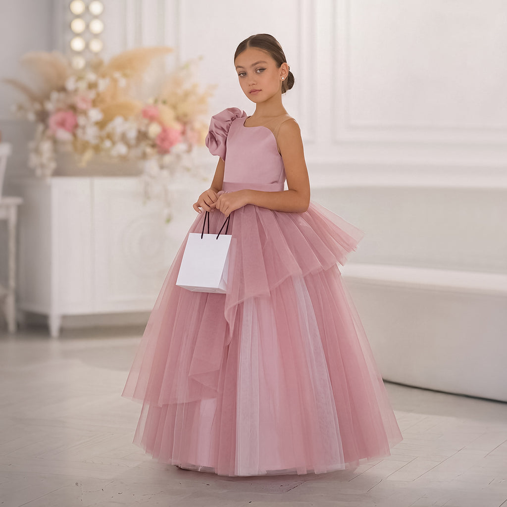 Girls runway princess evening gown