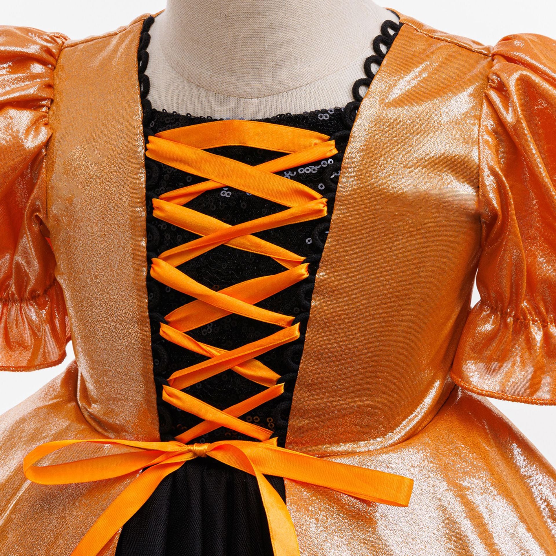Ava girls Halloween witch costume dress with tutu skirt and witch hat