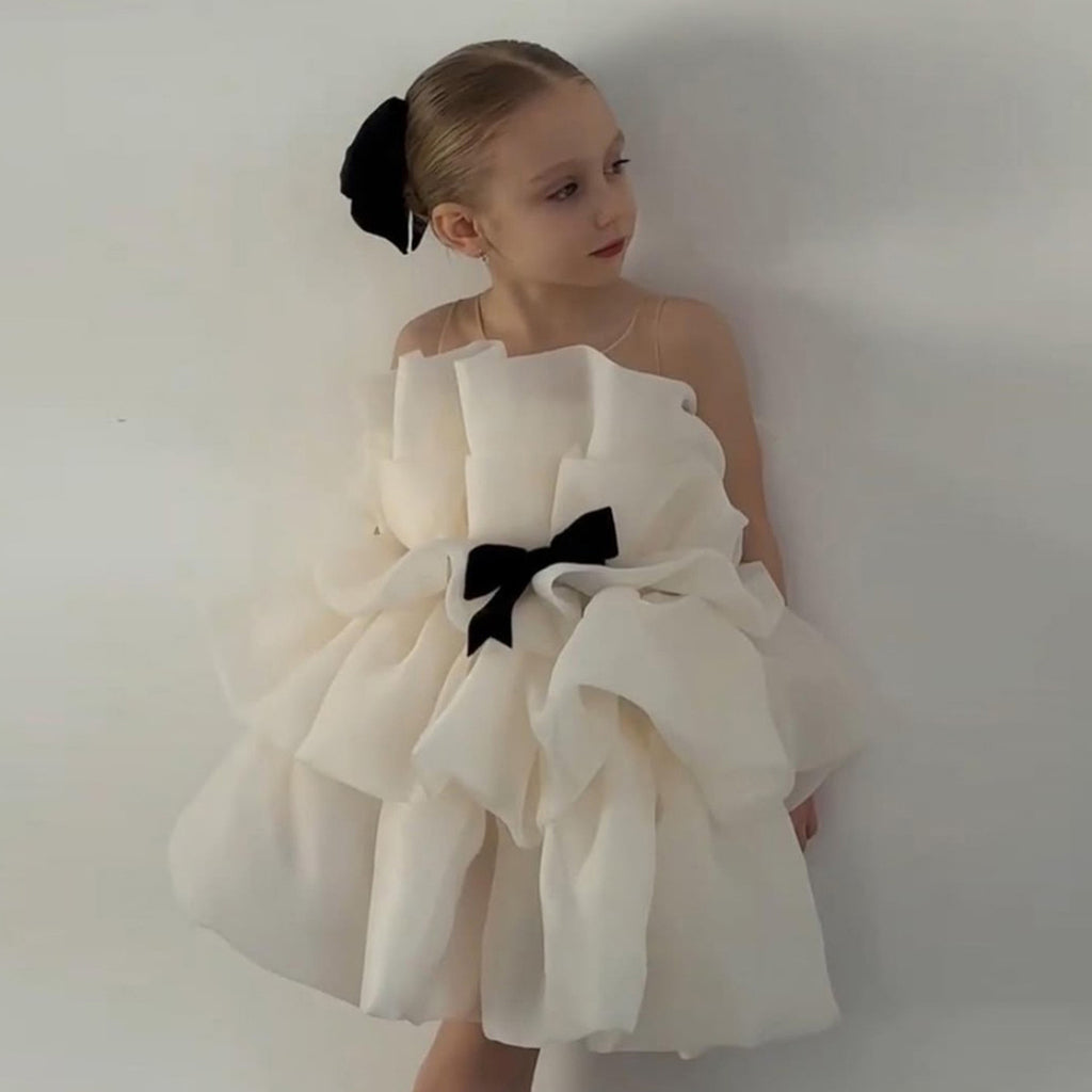 Ruffle cake tiered flower girl and birthday dress