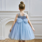 Puffy mesh girls princess party dress