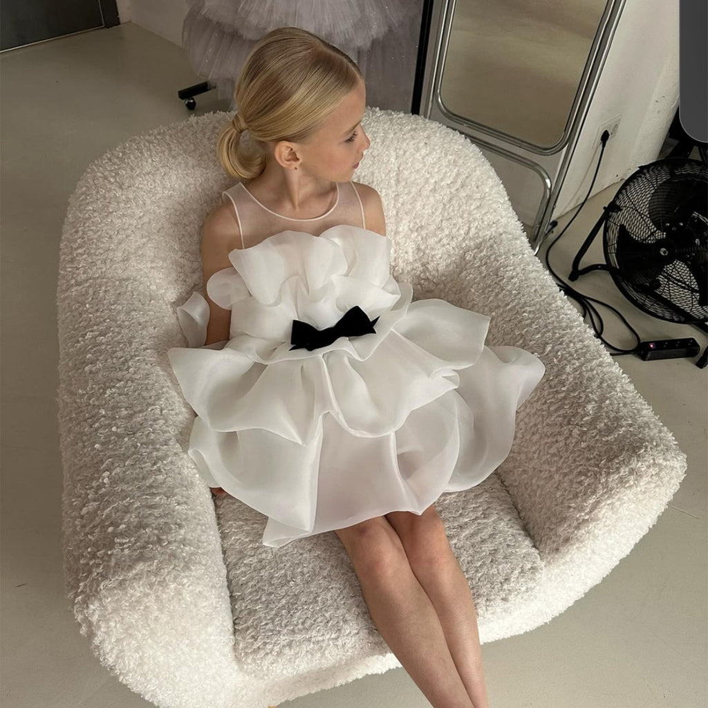 Ruffle cake tiered flower girl and birthday dress