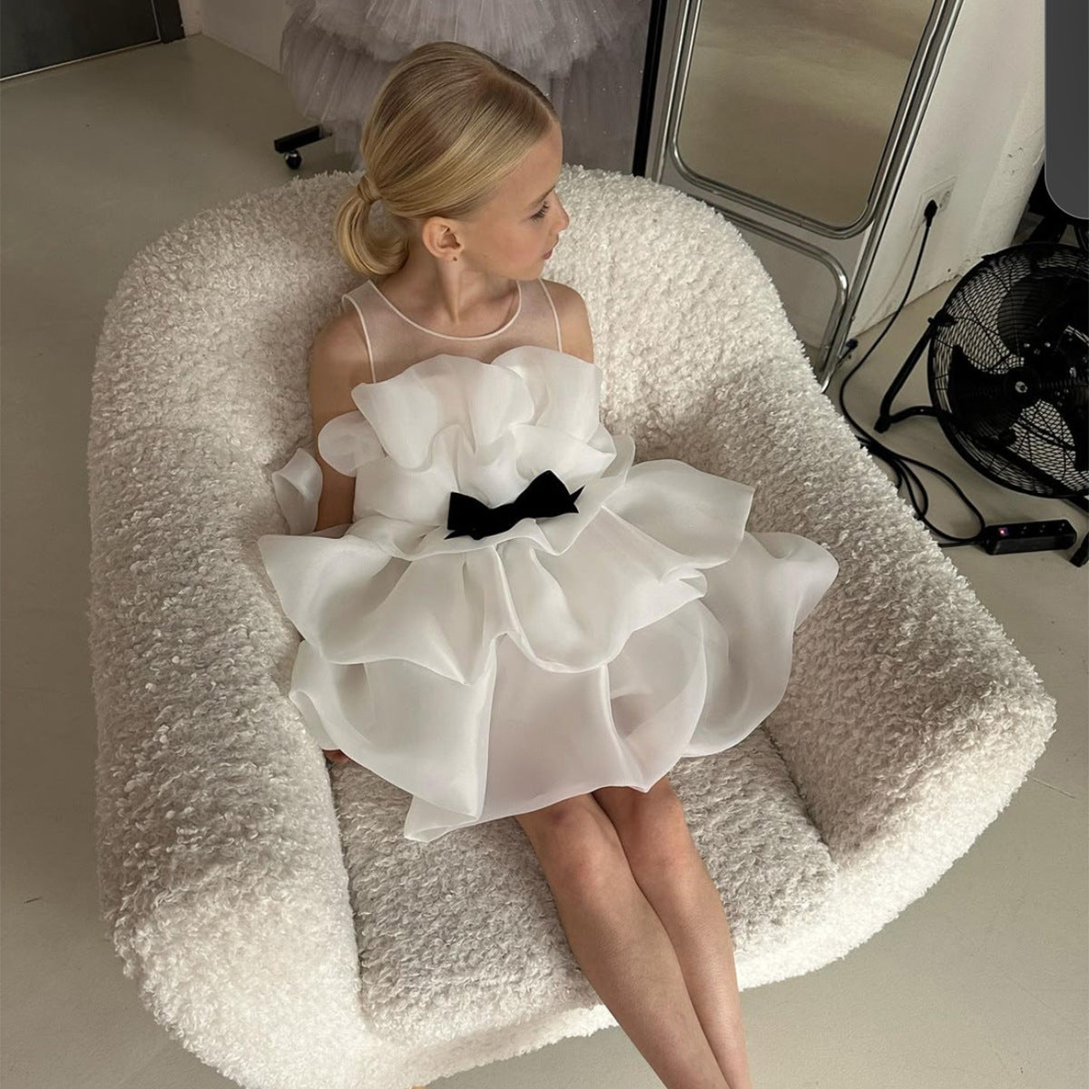 Ruffle cake tiered flower girl and birthday dress