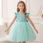 Princess tutu flower girl dress with mesh bow