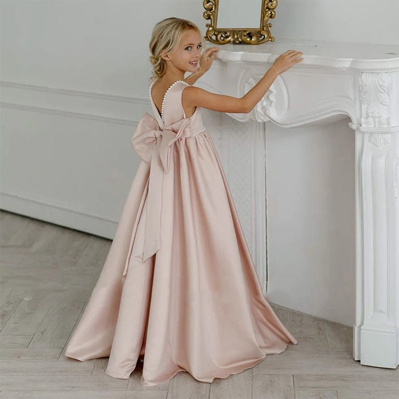 Girls floor-length evening and flower girl gown
