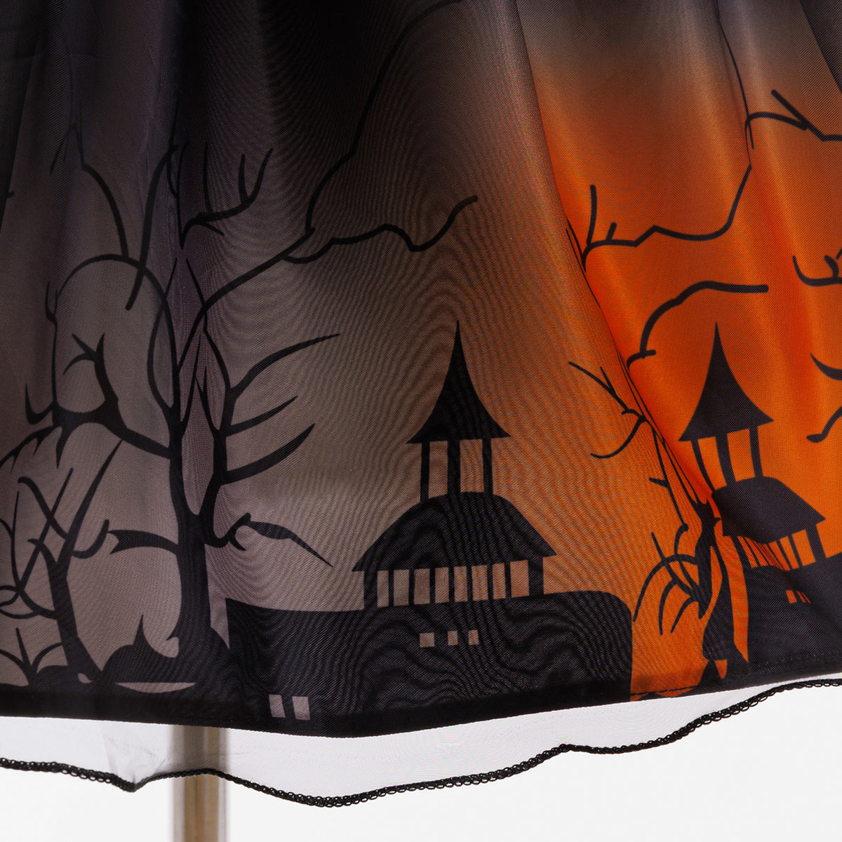Amelia girls haunted house print Halloween dress with ombre tulle skirt