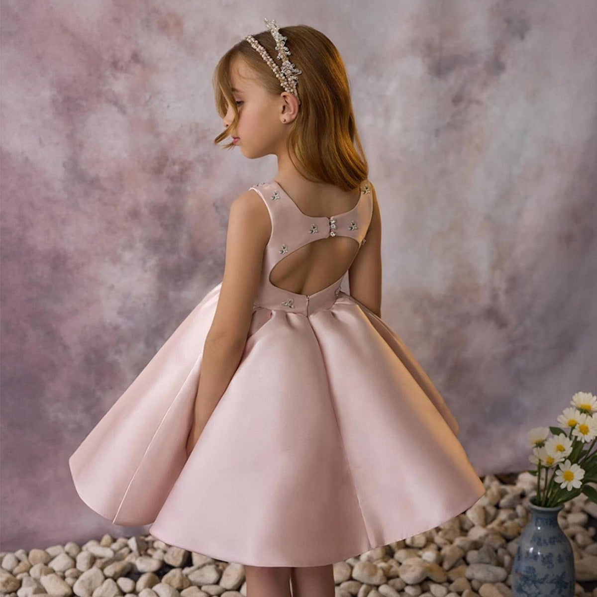 Girls high-end princess flower girl dress