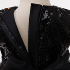 Harper girls spiderweb lace Halloween dress with puff sleeves