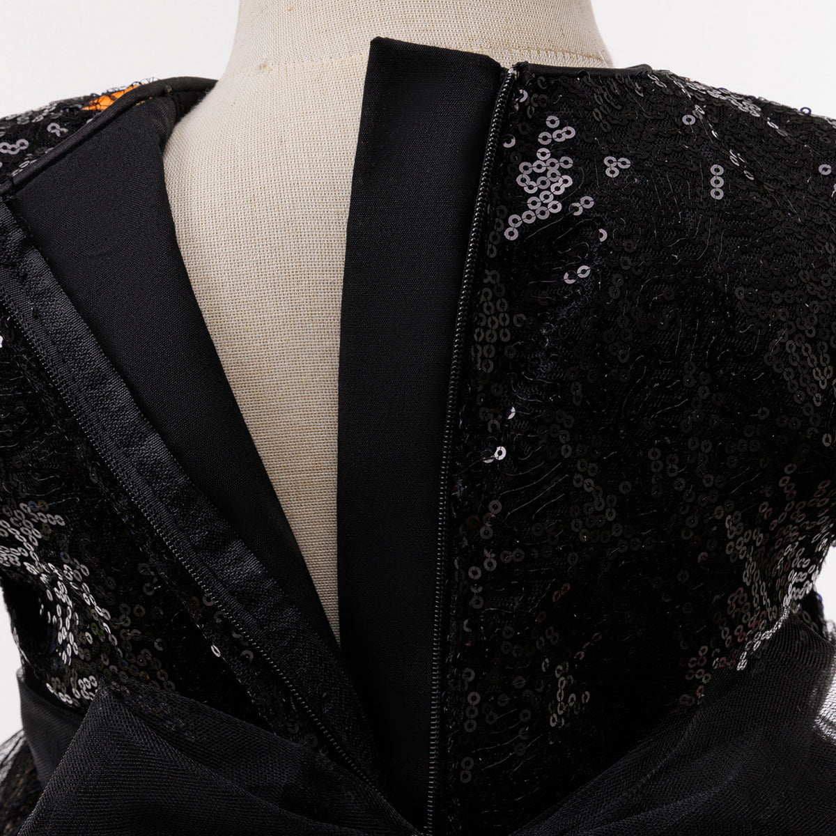 Harper girls spiderweb lace Halloween dress with puff sleeves