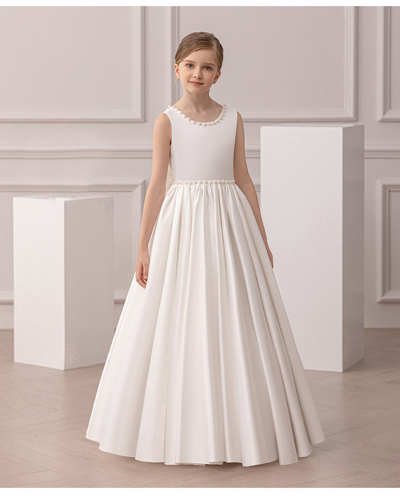 Girls floor-length evening and flower girl gown