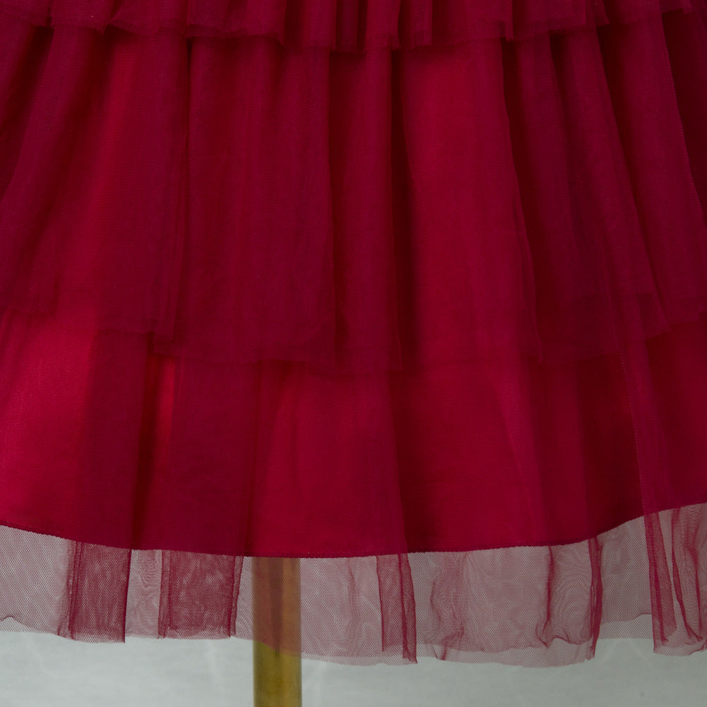 Girls long sleeve sequin Christmas dress with tulle skirt
