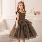 Princess tutu flower girl dress with mesh bow