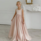 Girls floor-length evening and flower girl gown