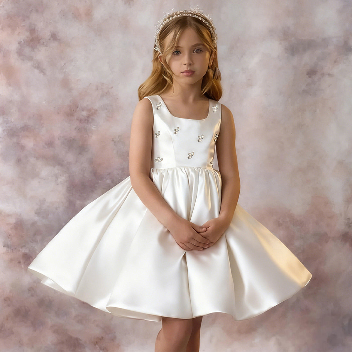 Girls high-end princess flower girl dress