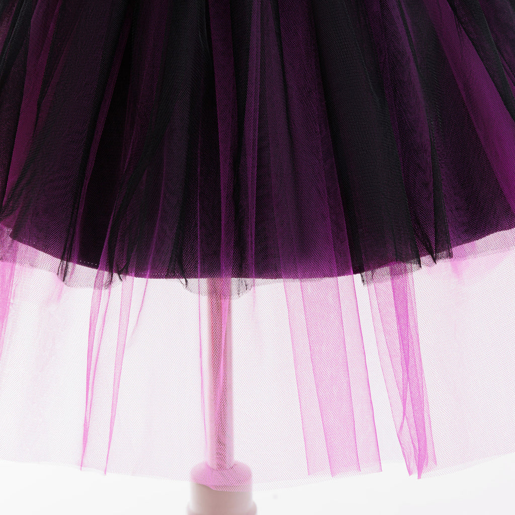 Mia girls purple sequin corset Halloween dress with ombre tulle skirt