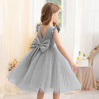 Princess tutu flower girl dress with mesh bow