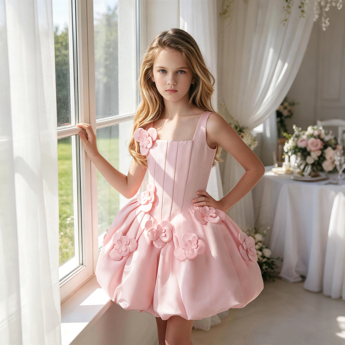 Elegant European style flower girl princess dress