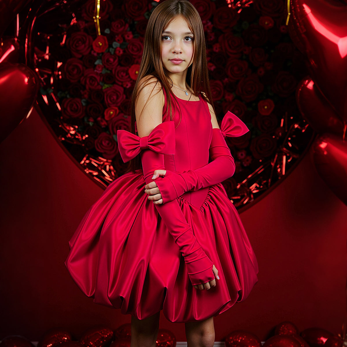 Puffy princess girls birthday party ball gown