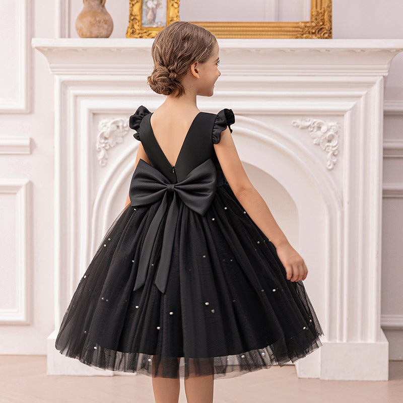 Princess tutu flower girl dress with mesh bow