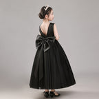 Bow-back tulle flower girl evening dress