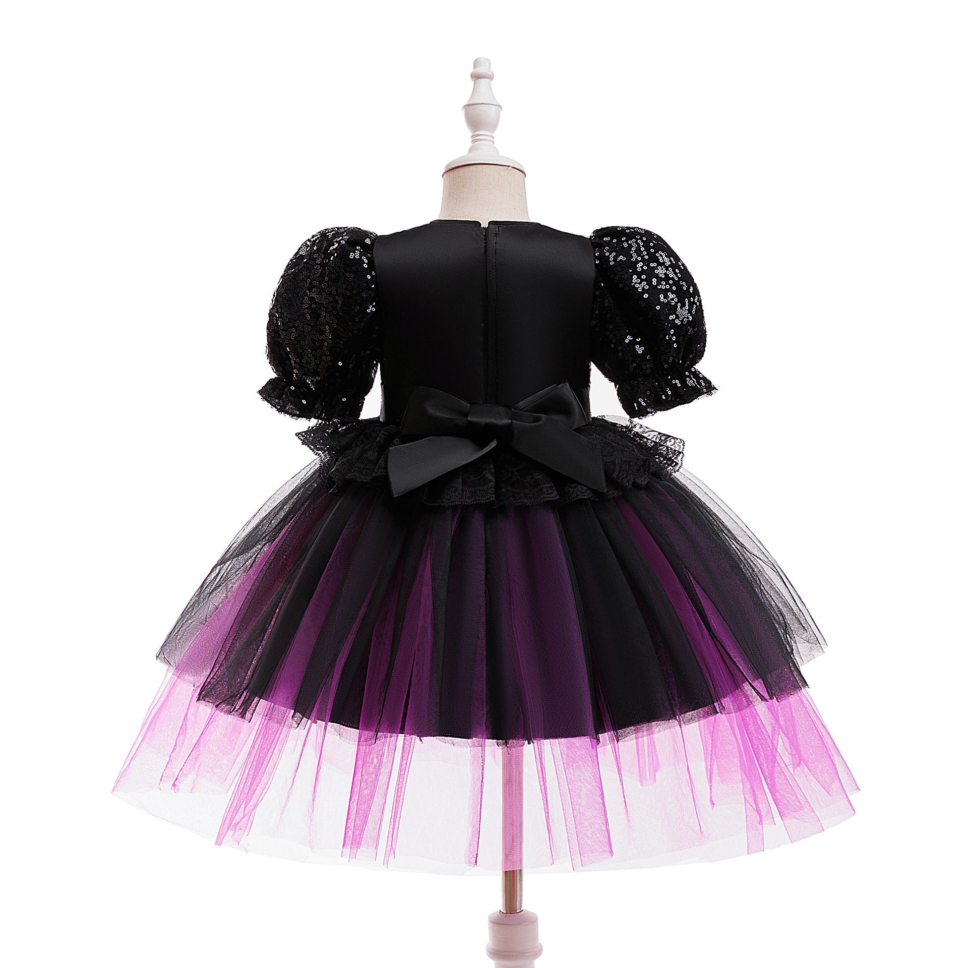 Mia girls purple sequin corset Halloween dress with ombre tulle skirt