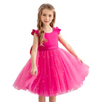 Princess tutu flower girl dress with mesh bow