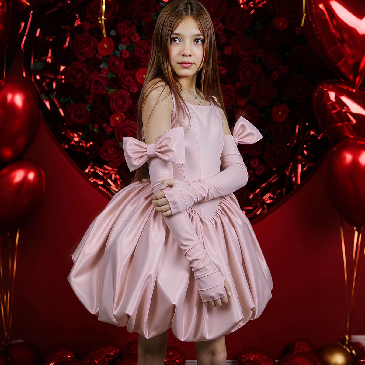 Puffy princess girls birthday party ball gown