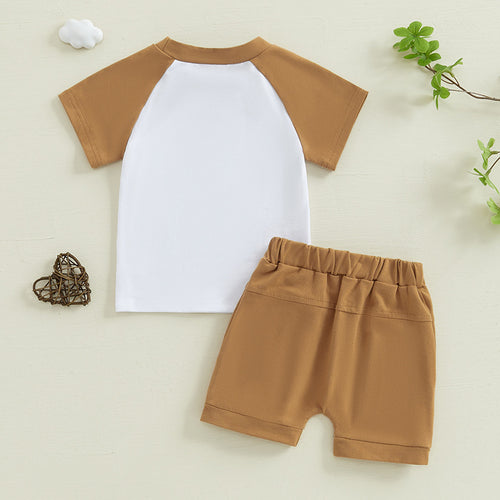 CONTRAST SLOGAN TWO-PIECE SET