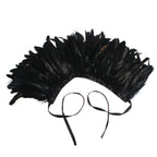 Black feather collar with ribbon ties for girls Halloween costume, designed for trick-or-treat.