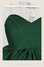 Emerald Green glitter tulle girls princess dress with sweetheart bodice, sheer illusion back and puffy tutu skirt, designed for birthdays and holiday parties, view 14